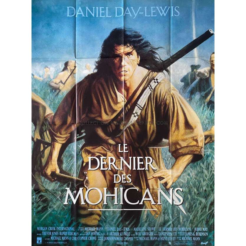 LE DERNIER DES MOHICANS Affiche de cinéma- 120x160 cm. - 1992 - Daniel Day-Lewis, Michael Mann