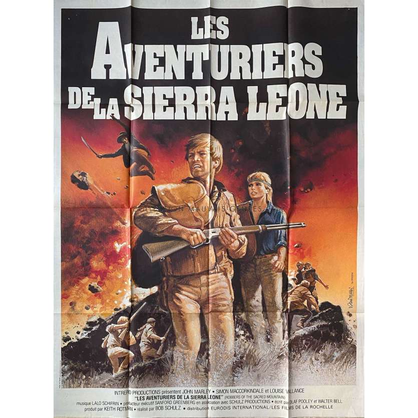 LES AVENTURIERS DE LA SIERRA LEONE Affiche de cinéma- 120x160 cm. - 1982 - John Marley, Bob Schulz