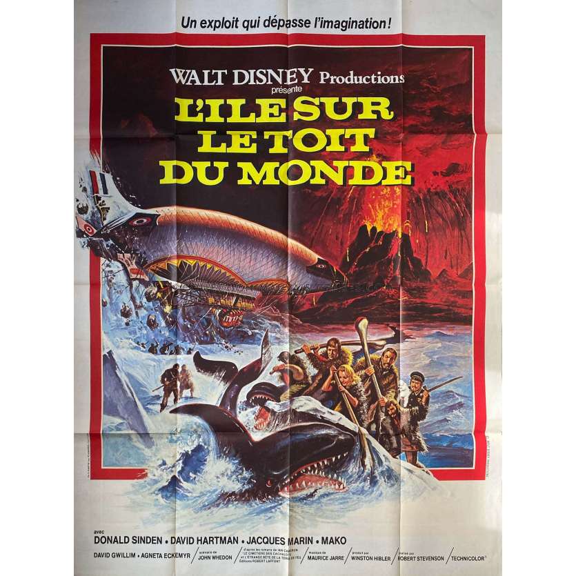 THE ISLAND AT THE TOP OF THE WORLD French Movie Poster- 47x63 in. - 1974 - Robert Stevenson, David Hartman