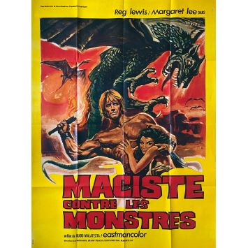 MACISTE CONTRE LES MONSTRES Affiche de cinéma- 120x160 cm. - 1962 - Reg Lewis, Guido Malatesta