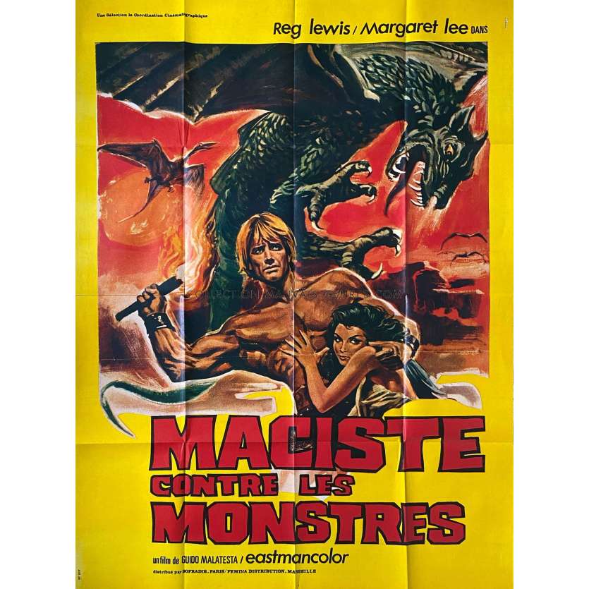 FIRE MONSTERS AGAIN THE SON OF HERCULES French Movie Poster- 47x63 in. - 1962 - Guido Malatesta, Reg Lewis