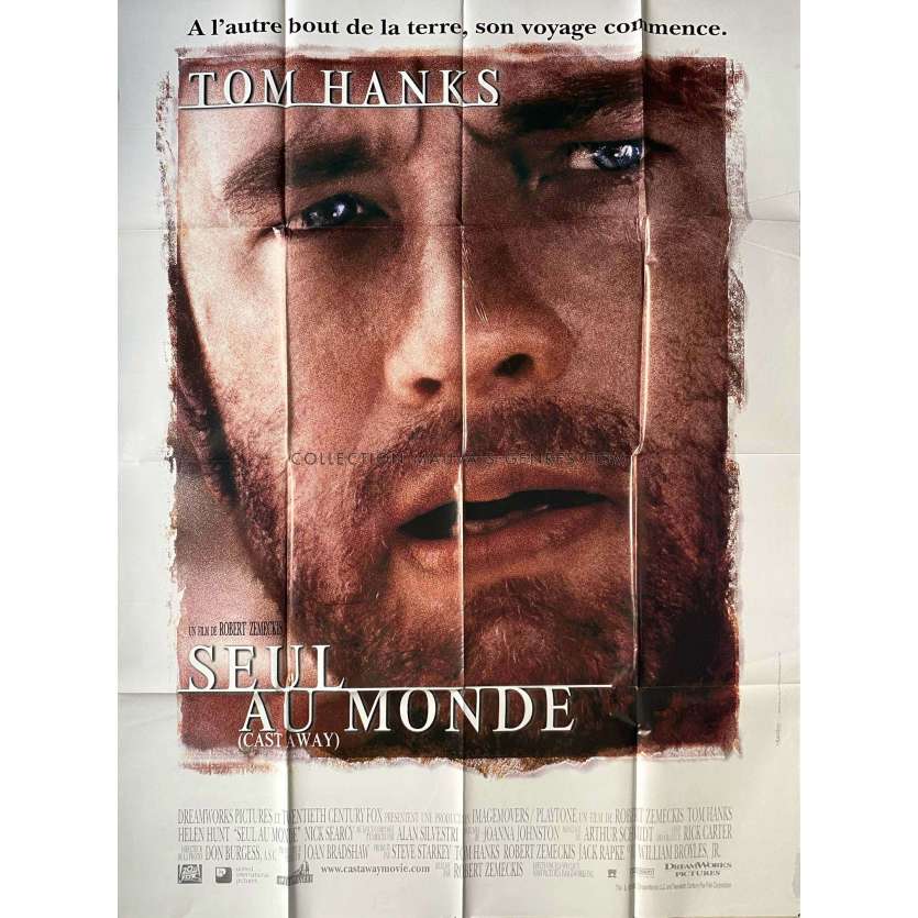 CAST AWAY French Movie Poster- 47x63 in. - 2000 - Robert Zemeckis, Tom Hanks