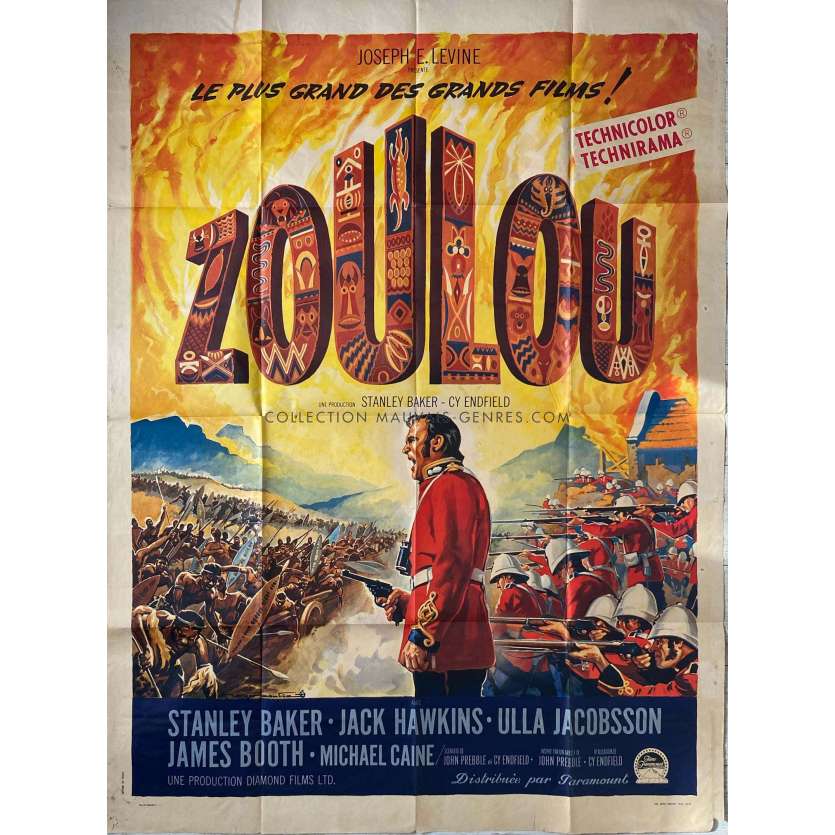 ZULU French Movie Poster- 47x63 in. - 1964 - Cy Enflied, Michael Caine