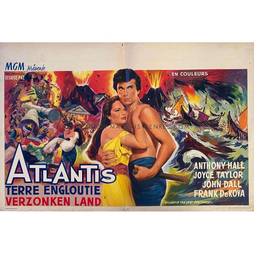 ATLANTIS TERRE ENGLOUTIE Affiche de cinéma- 35x55 cm. - 1961 - Sal Ponti, George Pal