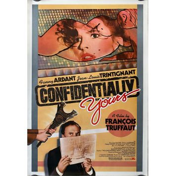 CONFIDENTIALLY YOURS US Movie Poster29x40 - 1983 - François Truffaut, Fanny Ardant