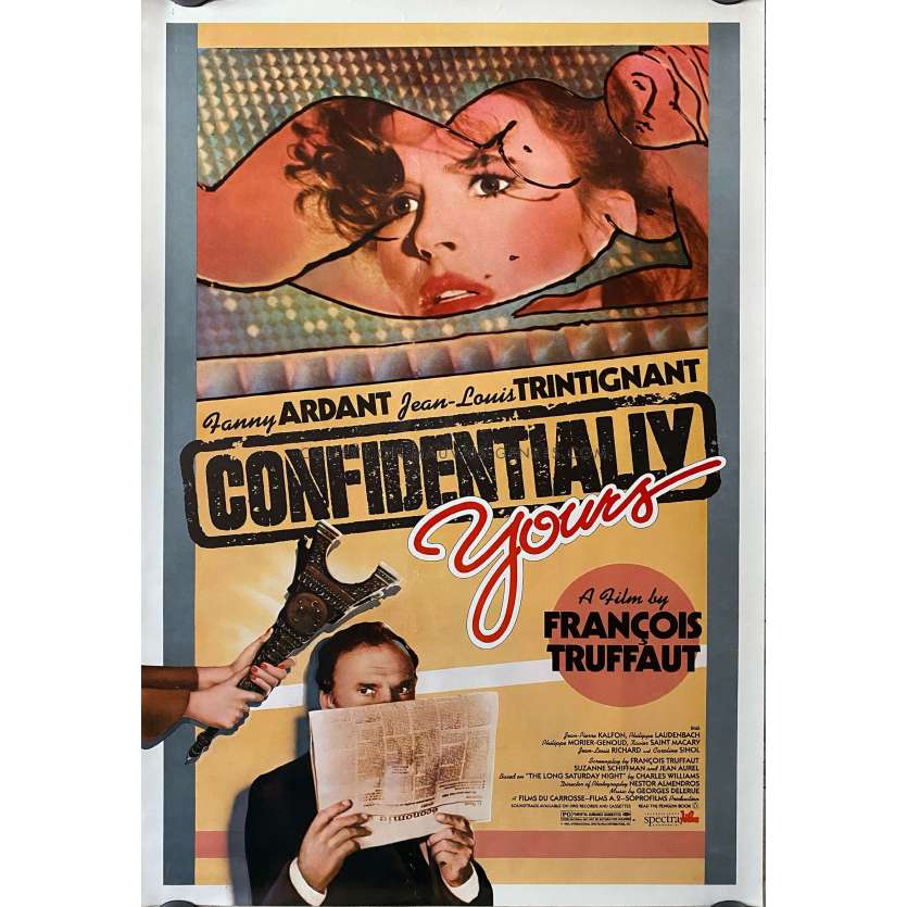 CONFIDENTIALLY YOURS US Movie Poster29x40 - 1983 - François Truffaut, Fanny Ardant