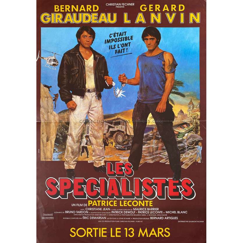 LES SPECIALISTES Affiche de film- 40x60 cm. - 1985 - Gérard Lanvin, Patrice Leconte