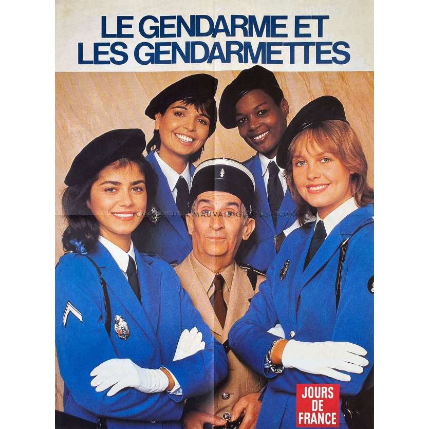 THE TROOPS AND THE TROOP-ETTES French Movie Poster Adv - 23x32 in. - 1982 - Jean Girault, Louis de Funès