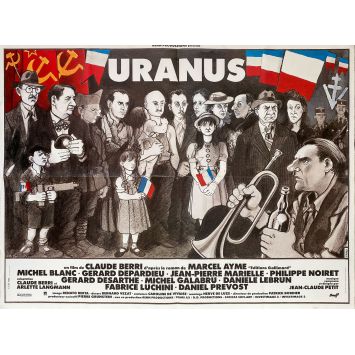 URANUS French Movie Poster- 23x32 in. - 1990 - Claude Berri, Gérard Depardieu