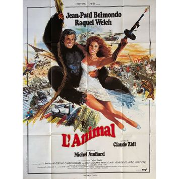 L'ANIMAL Affiche de film- 120x160 cm. - 1977 - Jean-Paul Belmondo, Claude Zidi