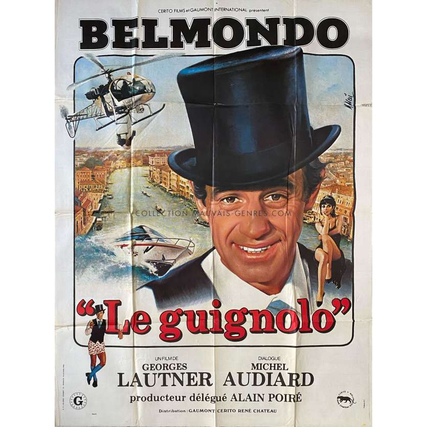 LE GUIGNOLO Affiche de film- 120x160 cm. - 1980 - Jean-Paul Belmondo, Georges Lautner