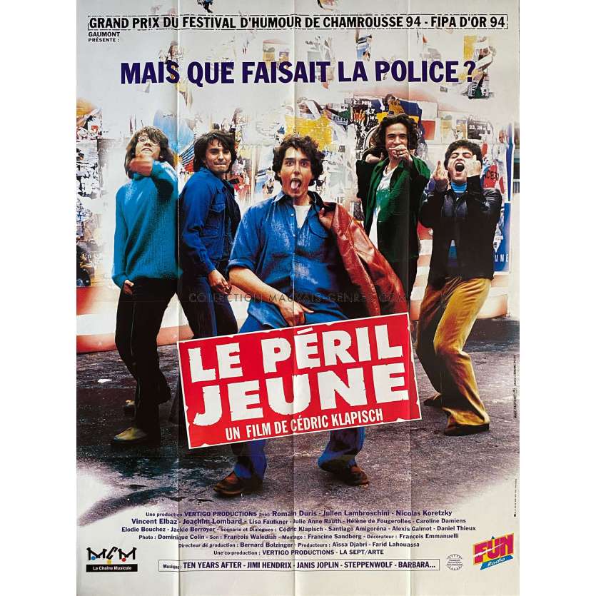 LE PERIL JEUNE Affiche de film- 120x160 cm. - 1994 - Romain Duris, Cédric Klapisch