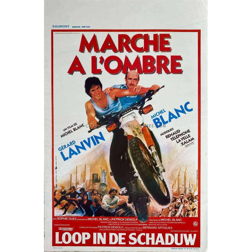 MARCHE A L'OMBRE Affiche de film- 35x55 cm. - 1984 - Gérard Lanvin, Michel Blanc