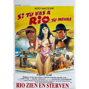 SI TU VAS A RIO TU MEURS Affiche de film- 35x55 cm. - 1987 - Aldo Maccione, Philippe Clair