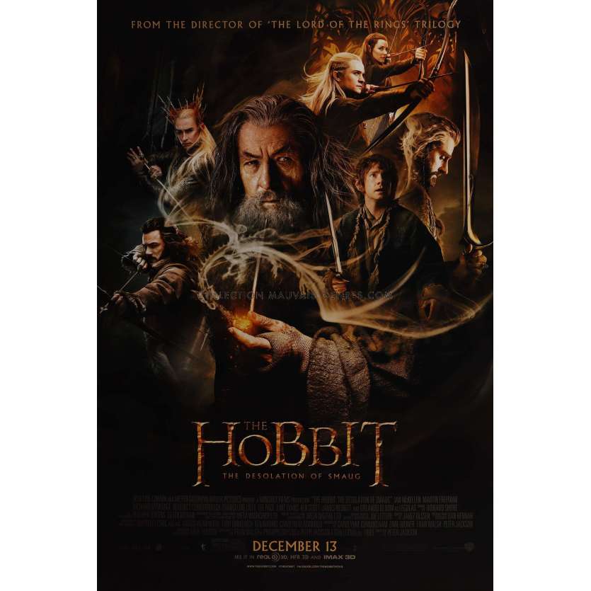 THE HOBBIT 2 U.S Movie Poster- 27x40 in. - 2013 - Peter Jackson, Martin Freeman