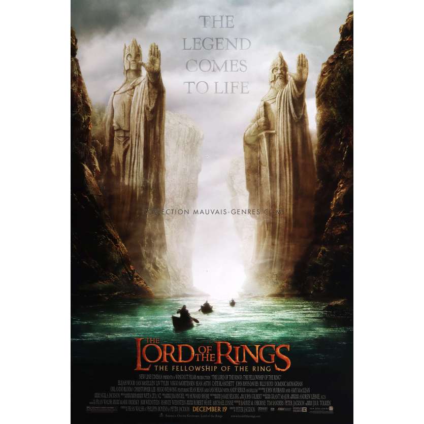 LE SEIGNEUR DES ANNEAUX - LA COMMUNAUTE Affiche de film Argonath - 69x102 cm. - 2001 - Viggo Mortensen, Peter Jackson