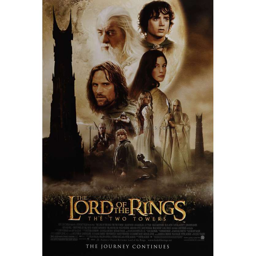 LORD OF THE RING - THE TWO TOWERS U.S Movie Poster- 27x40 in. - 2002 - Peter Jackson, Viggo Mortensen