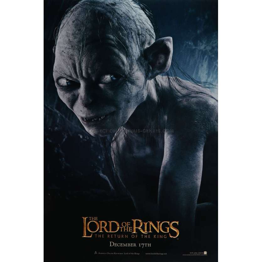 LE SEIGNEUR DES ANNEAUX - LE RETOUR DU ROI Affiche de film Gollum - 69x102 cm. - 2003 - Viggo Mortensen, Peter Jackson