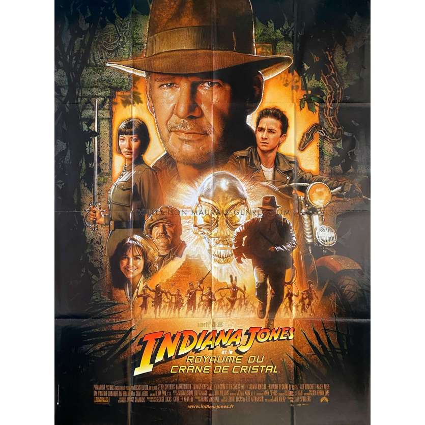 INDIANA JONES AND THE KINGDOM OF THE CRYSTAL SKULL French Movie Poster- 47x63 in. - 2008 - Steven Spielberg, Harrison Ford