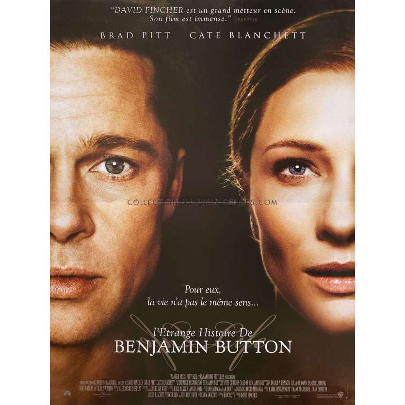 L'ETRANGE HISTOIRE DE BENJAMIN BUTTON Affiche de film- 40x54 cm. - 2008 - Brad Pitt, David Fincher