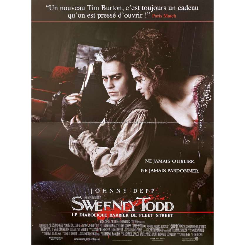 SWEENEY TODD French Movie Poster Def. - 15x21 in. - 2007 - Tim Burton, Johnny Depp