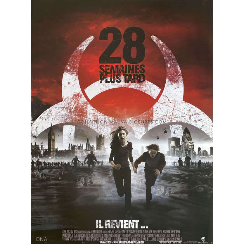 28 WEEKS LATER French Movie Poster- 15x21 in. - 2007 - Juan Carlos Fresnadillo, Robert Carlyle