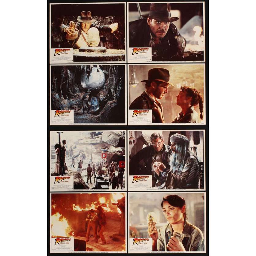 AVENTURIERS DE L'ARCHE PERDUE Photos d'exploitations x8 Spielberg Lobby Cards Indiana jones