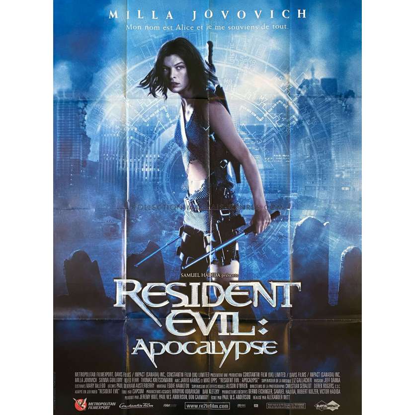 RESIDENT EVIL APOCALYPSE French Movie Poster- 47x63 in. - 2004 - Alexander Witt, Milla Jovovitch