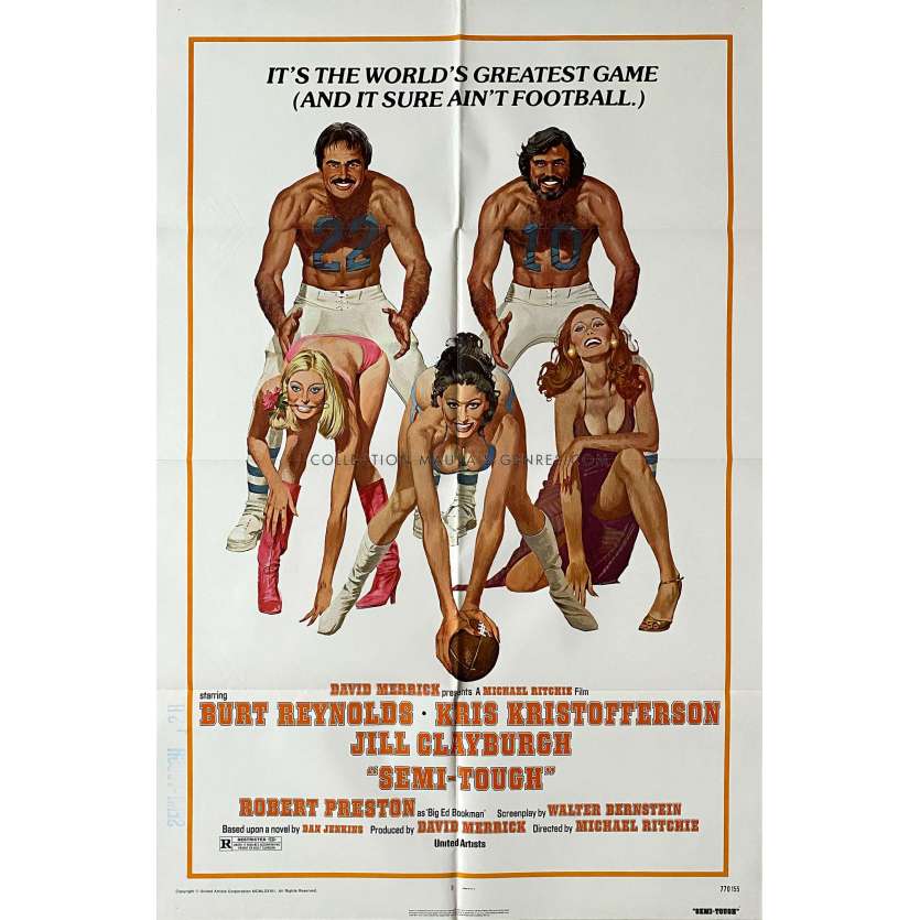 SEMI-TOUGH U.S Movie Poster- 27x41 in. - 1977 - Michael Ritchie, Burt Reynolds