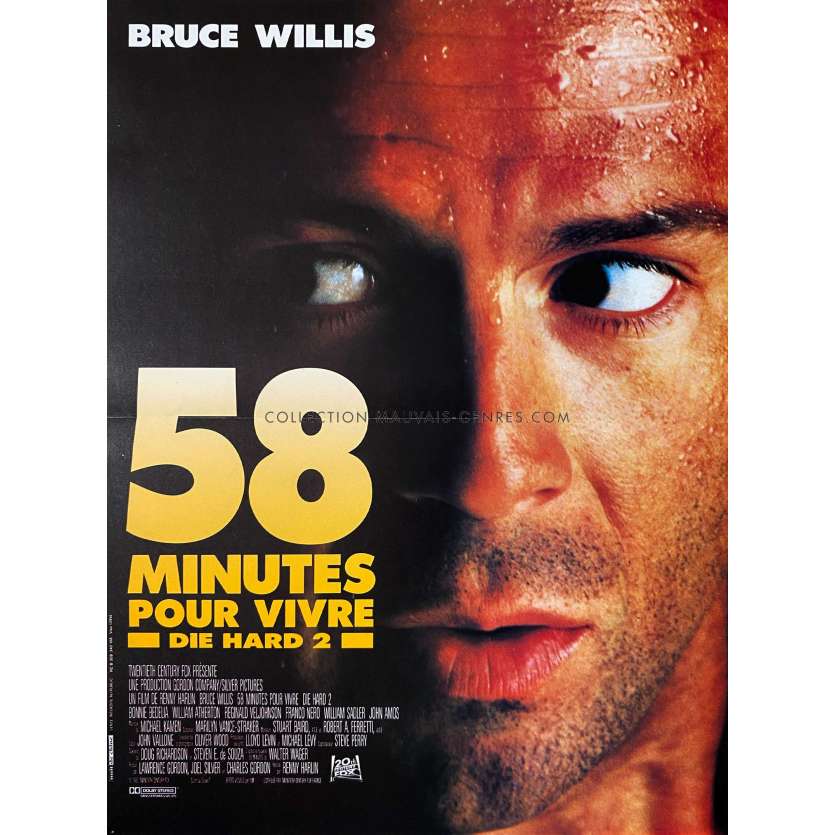 58 MINUTES POUR VIVRE Affiche de film- 40x54 cm. - 1990 - Bruce Willis, Renny Harlin