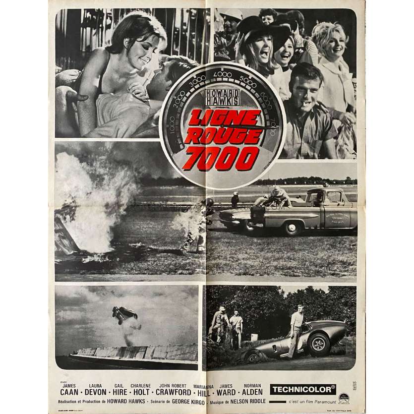 RED LINE 7000 French Movie Poster Race Car - 23x32 in. - 1965 - Howard Hawks, James Caan