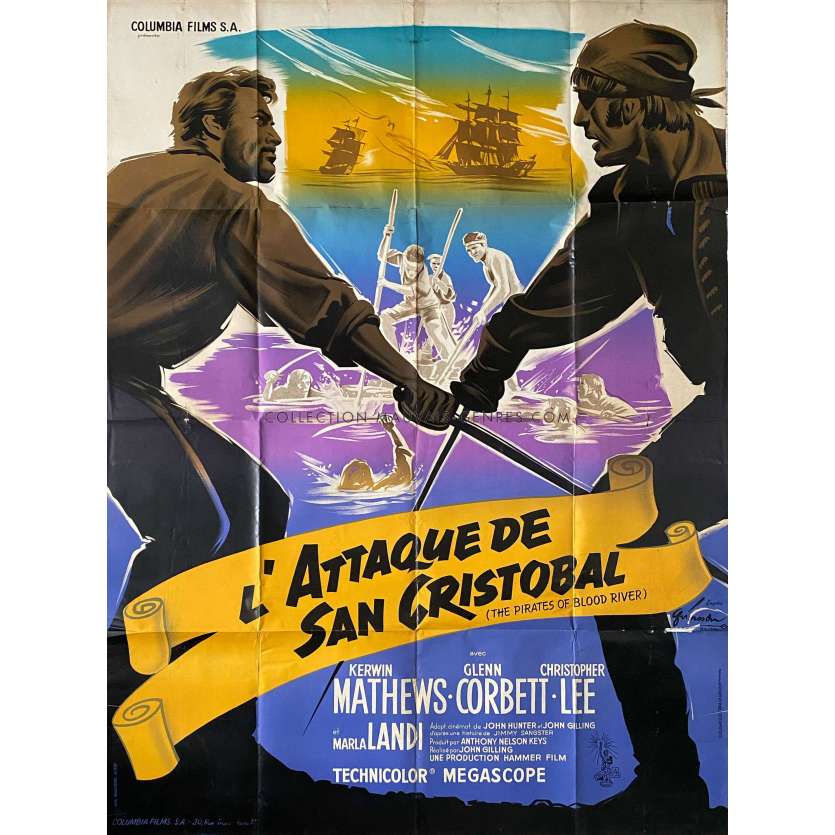 L'ATTAQUE DE SAN CRISTOBAL Affiche de film- 120x160 cm. - 1962 - Christopher Lee, John Gilling