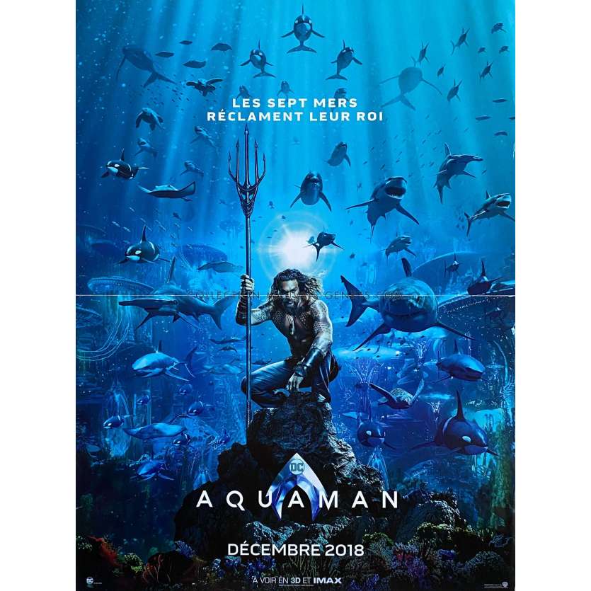 AQUAMAN Affiche de film- 40x54 cm. - 2018 - Jason Momoa, James Wan