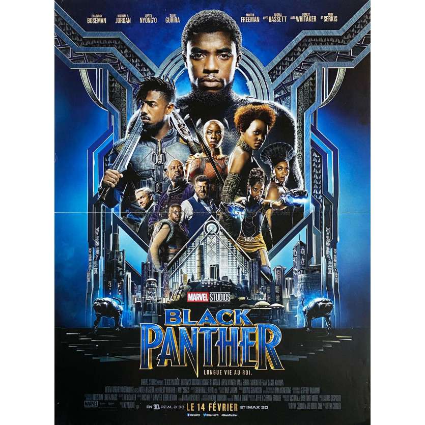 BLACK PANTHER Affiche de film- 40x54 cm. - 2018 - Chadwick Boseman, Ryan Coogler