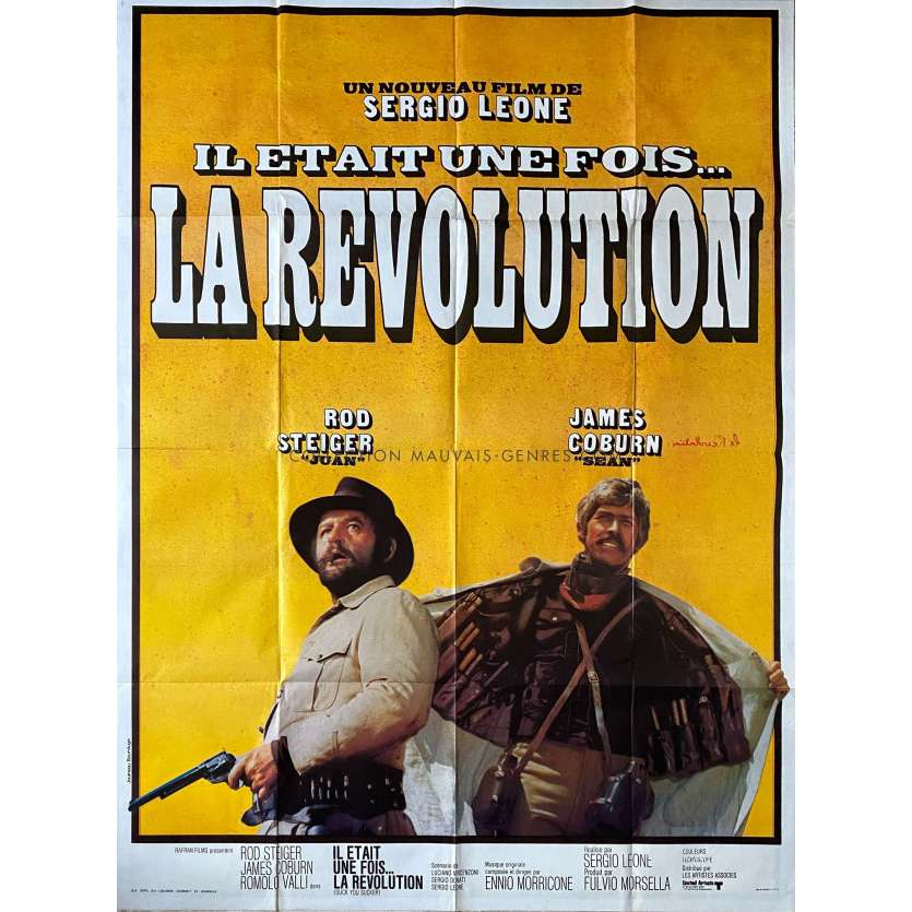 IL ETAIT UNE FOIS LA REVOLUTION Affiche de film- 120x160 cm. - 1971 - James Coburn, Sergio Leone