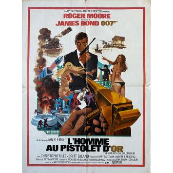 THE MAN WITH GOLDEN GUN French Movie Poster- 23x32 in. - 1977 - James Bond, Roger Moore