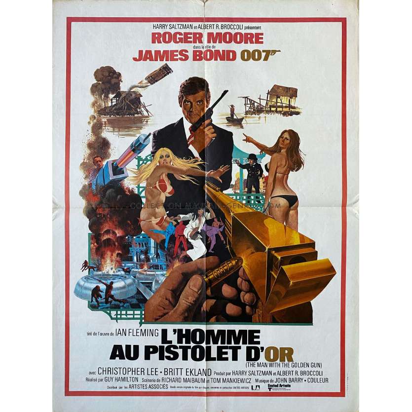 THE MAN WITH GOLDEN GUN French Movie Poster- 23x32 in. - 1977 - James Bond, Roger Moore