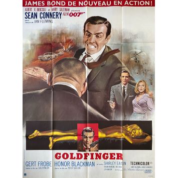 GOLDFINGER French Movie Poster- 47x63 in. - 1964/R1980 - Guy Hamilton, Sean Connery