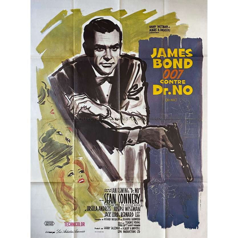 JAMES BOND CONTRE DR. NO Affiche de film- 120x160 cm. - 1962/R1970 - Sean Connery, Terence Young