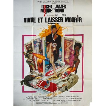 LIVE AND LET DIE French Movie Poster- 47x63 in. - 1973 - James Bond, Roger Moore