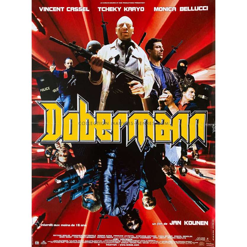 DOBERMANN Affiche de film Rouge - 40x54 cm. - 1997 - Vincent Cassel, Jan Kounen