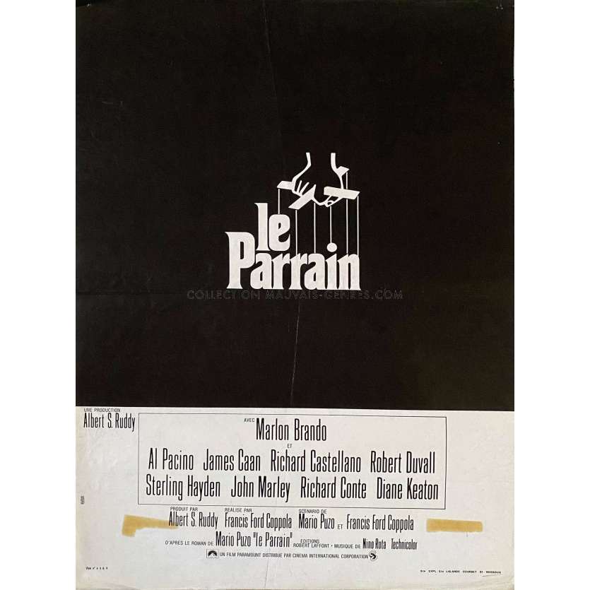 LE PARRAIN Affiche de film- 40x54 cm. - 1972 - Marlon Brando, Francis Ford Coppola