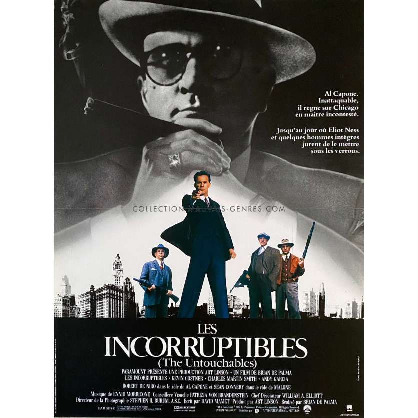 LES INCORRUPTIBLES Affiche de film- 40x54 cm. - 1987 - Kevin Costner, Brian de Palma