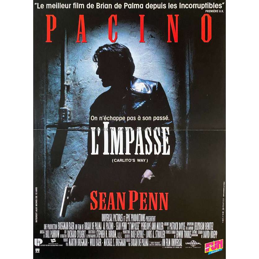 L'IMPASSE Affiche de film- 40x54 cm. - 1993 - Al Pacino, Brian de Palma