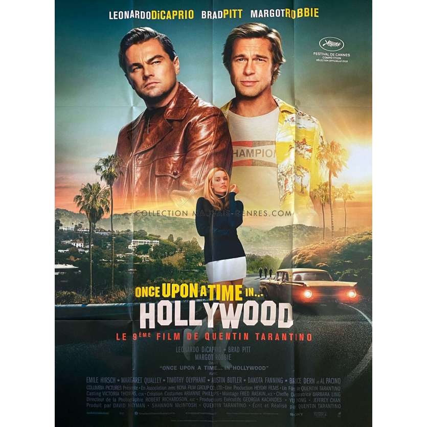 ONCE UPON A TIME IN HOLLYWOOD French Movie Poster Def. - 47x63 in. - 2019 - Quentin Tarantino, Leonardo DiCaprio