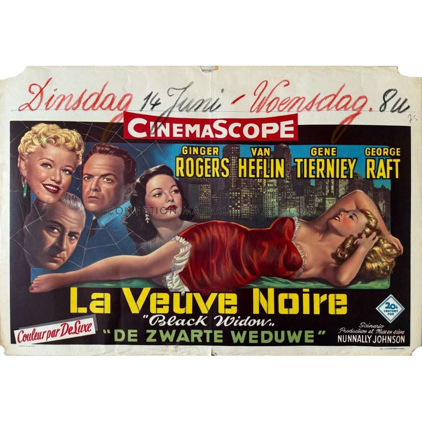 LA VEUVE NOIRE Affiche de film- 35x55 cm. - 1987 - Debra Winger, Bob Rafelson