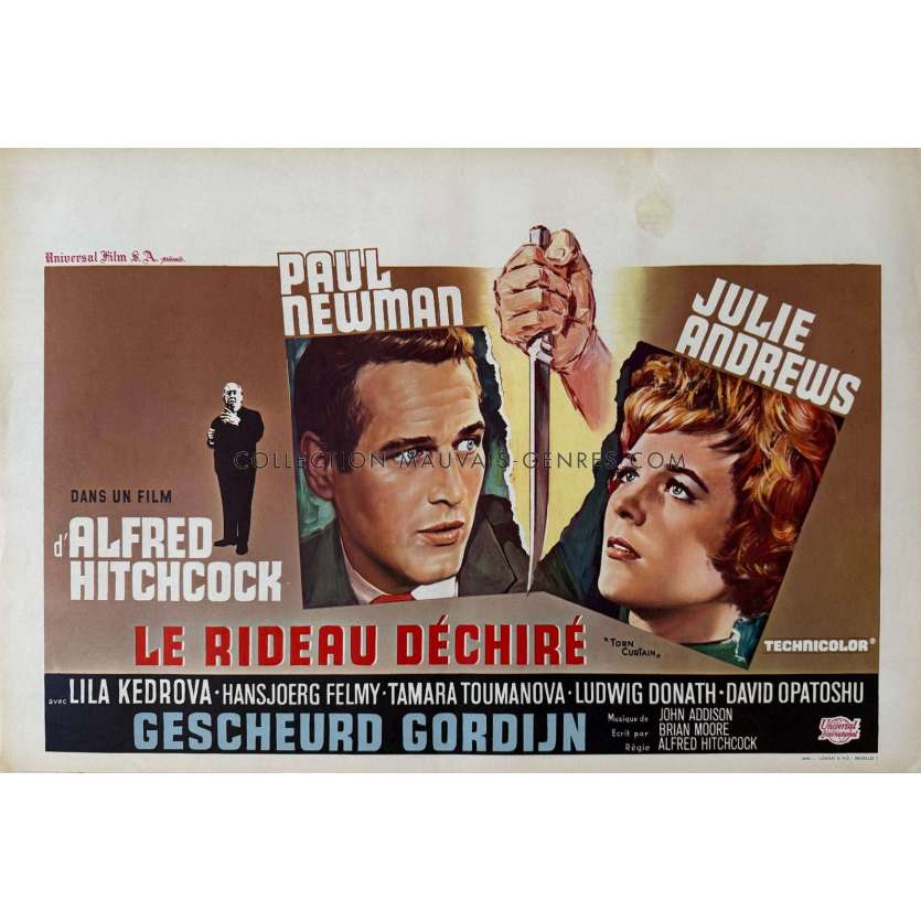 TORN CURTAIN Belgian Movie Poster- 14x21 in. - 1966 - Alfred Hitchcock, Paul Newman