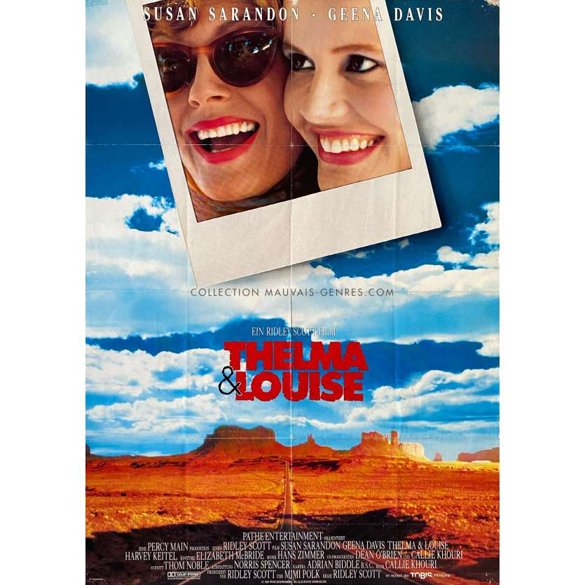 THELMA AND LOUISE German Movie Poster- 33x47 in. - 1991 - Ridley Scott, Geena Davis