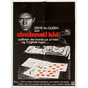 CINCINNATI KID Danish Movie Poster- 24x33 in. - 1965 - Norman Jewison, Steve McQueen