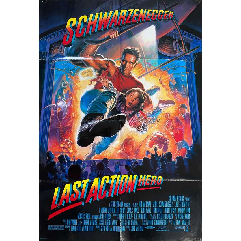 LAST ACTION HERO Affiche de film Double face. - 69x104 cm. - 1993 - Arnold Schwarzenegger, John McTiernan